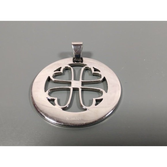 Stainless Steel Open Heart Pendant 1 1/2" Across - Picture 2 of 2